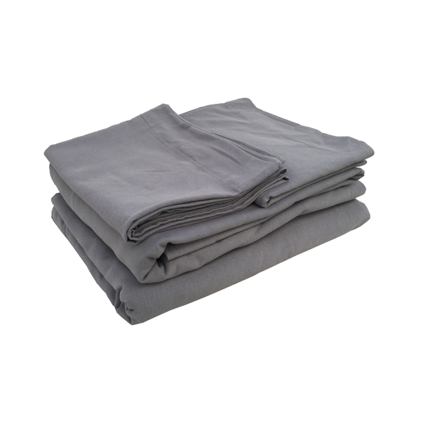Juego De Sábanas Matrimonial Manta Prelavada 100% Algodón Color Gris