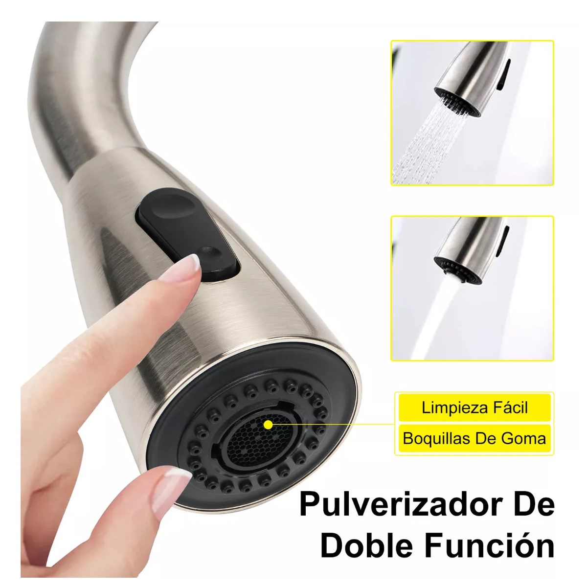 Grifo De Cocina De 360 Grados  Caliente Y Fría Acero Inoxidable 304