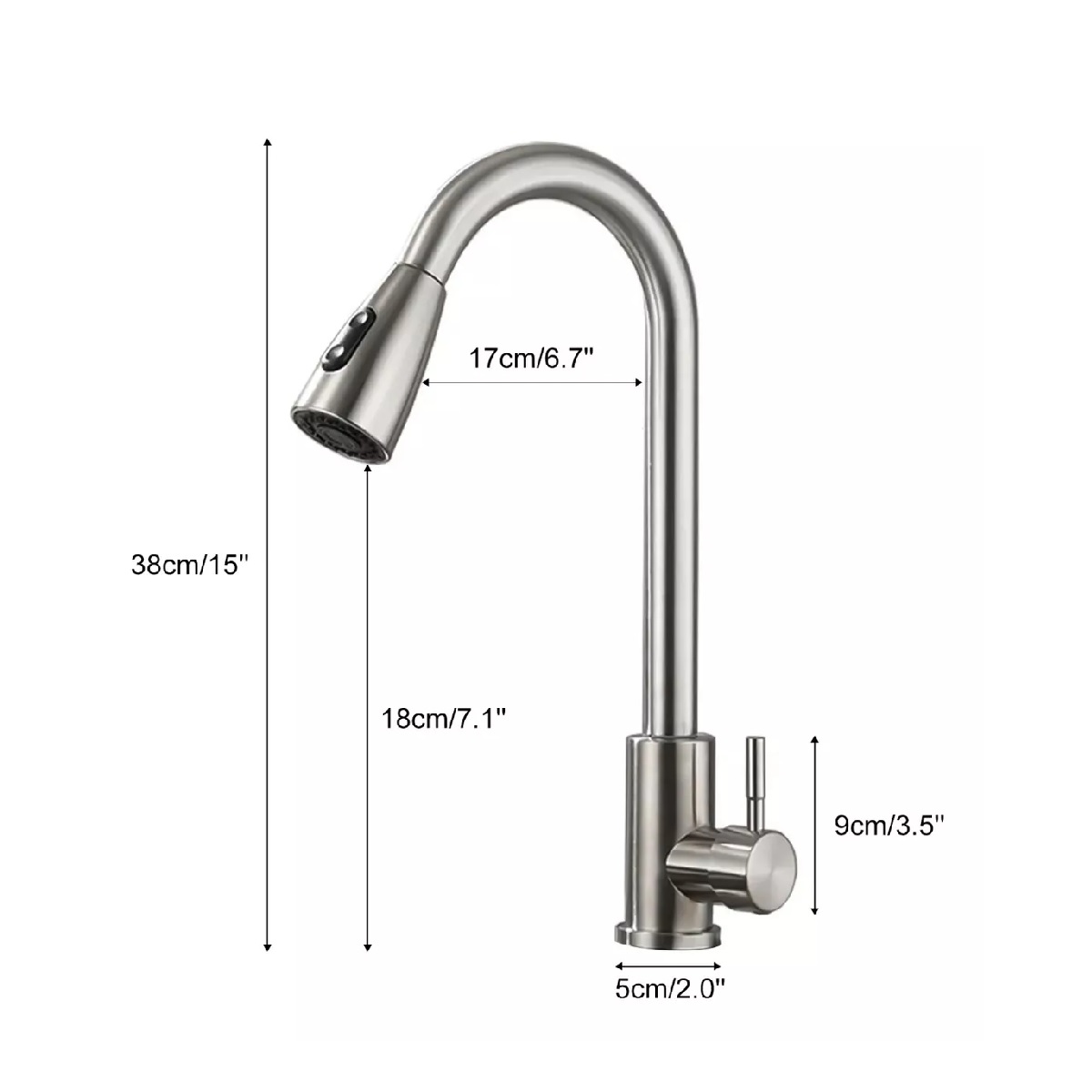 Grifo De Cocina De 360 Grados  Caliente Y Fría Acero Inoxidable 304
