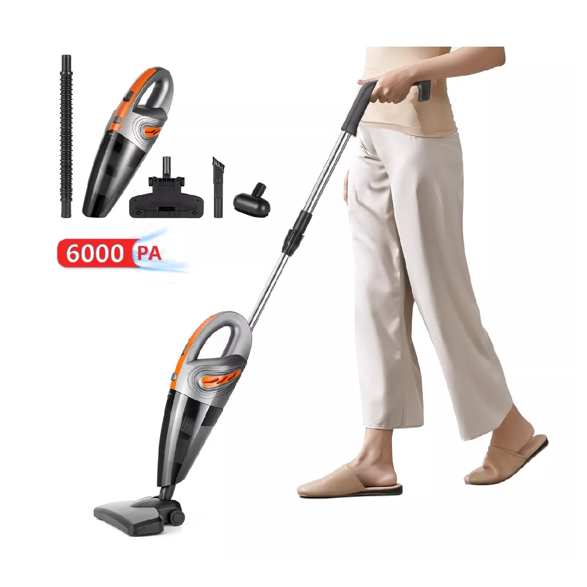 Aspiradora De Mano Para Auto Hogar Portátil Dos En Uno Negro