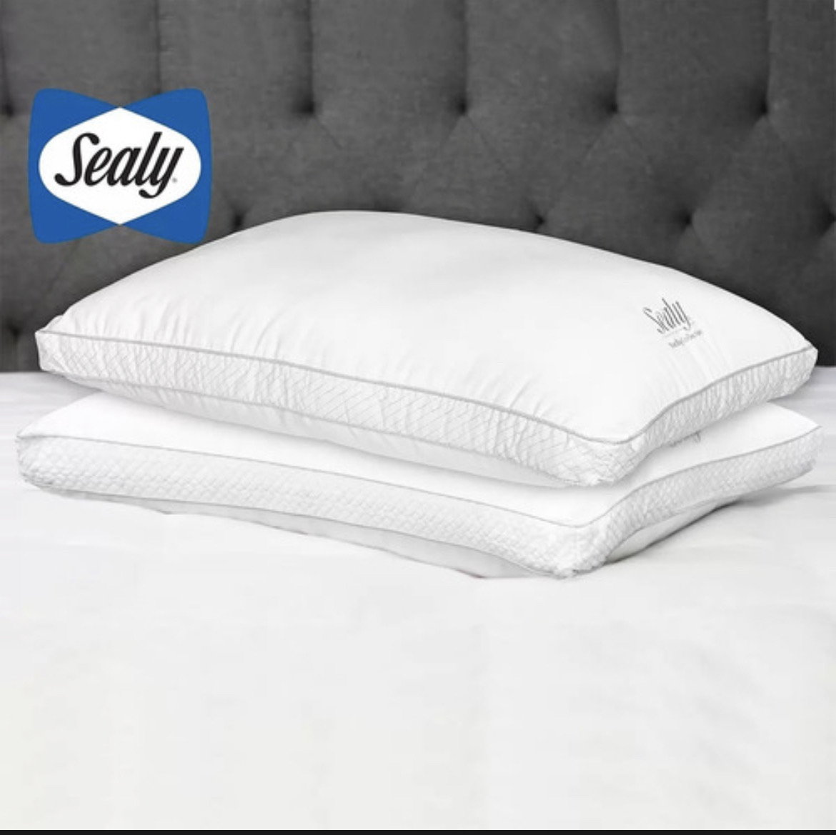 Sealy Juego 2 Almohadas De Plumón Alternativo Hipoalergénica Estándar/queen