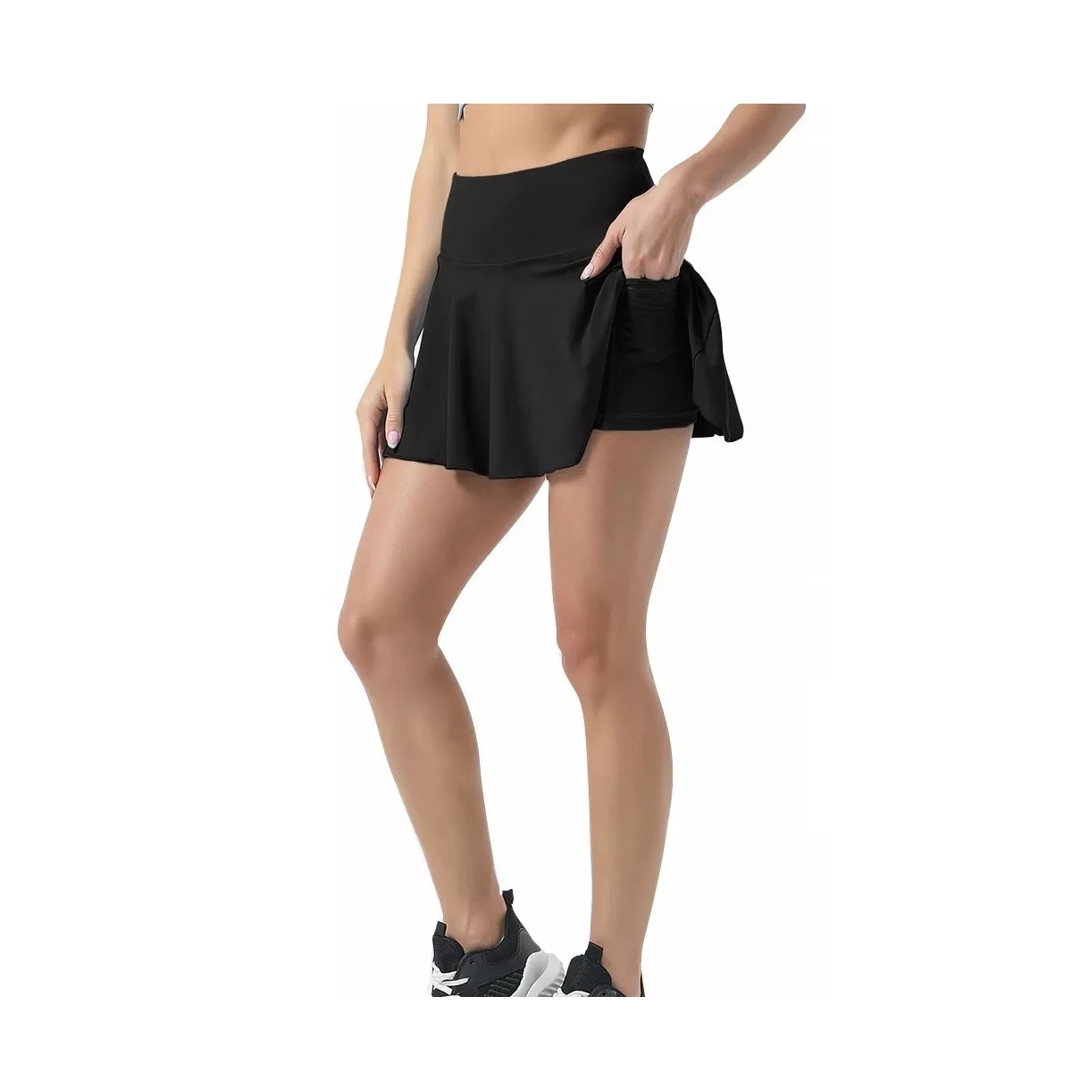 Falda De Tenis Deportiva De Yoga 2 Es 1 Pantalones Cortos Negro L