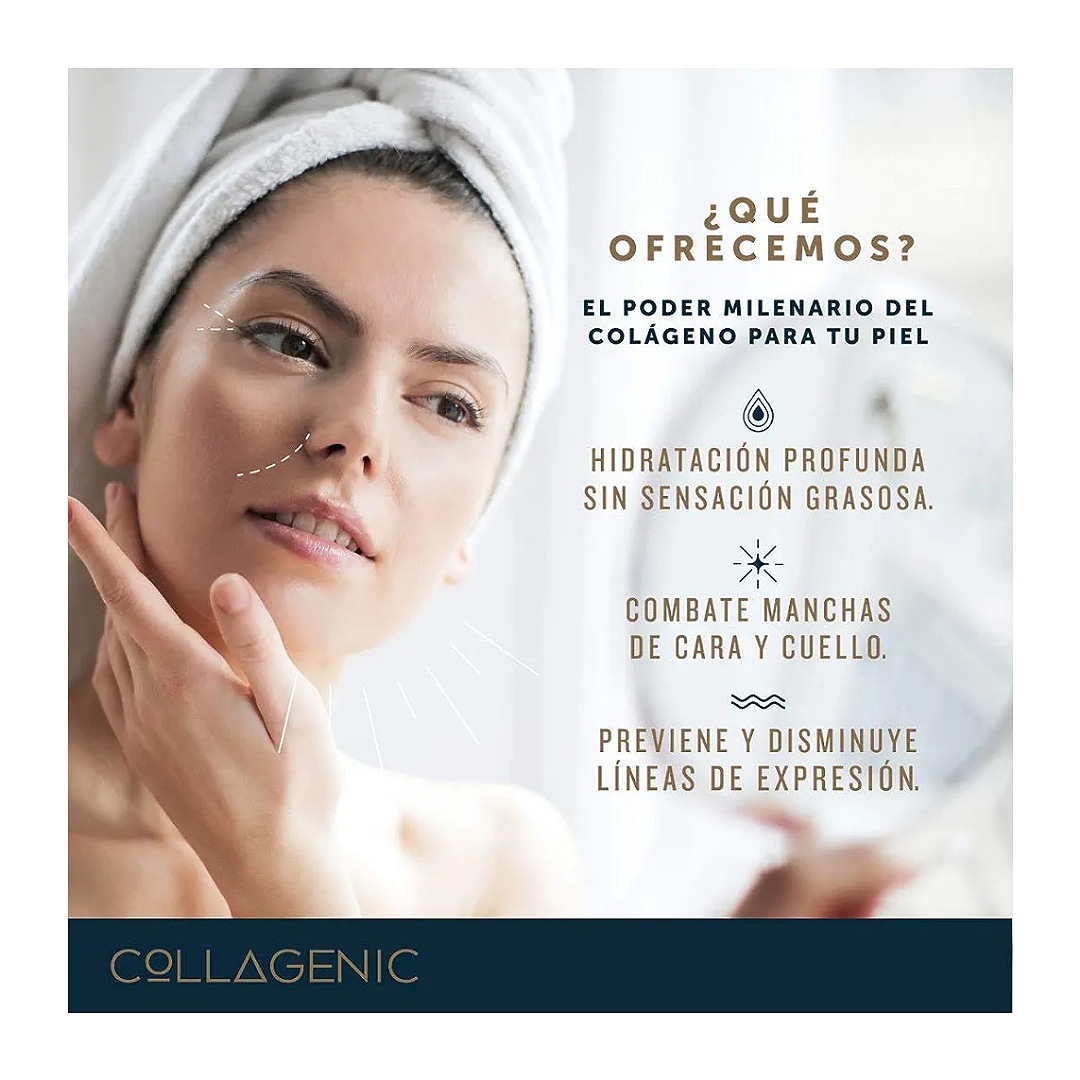 Serum Vitamina C con Colageno, Acido Hialuronico, Retinol, Vitamina E y Elastina Collagenic - Serum Facial Skincare Para Contorno de Ojos y Aclarante de Piel con 60% Más Contenido que Otros (50 ml)