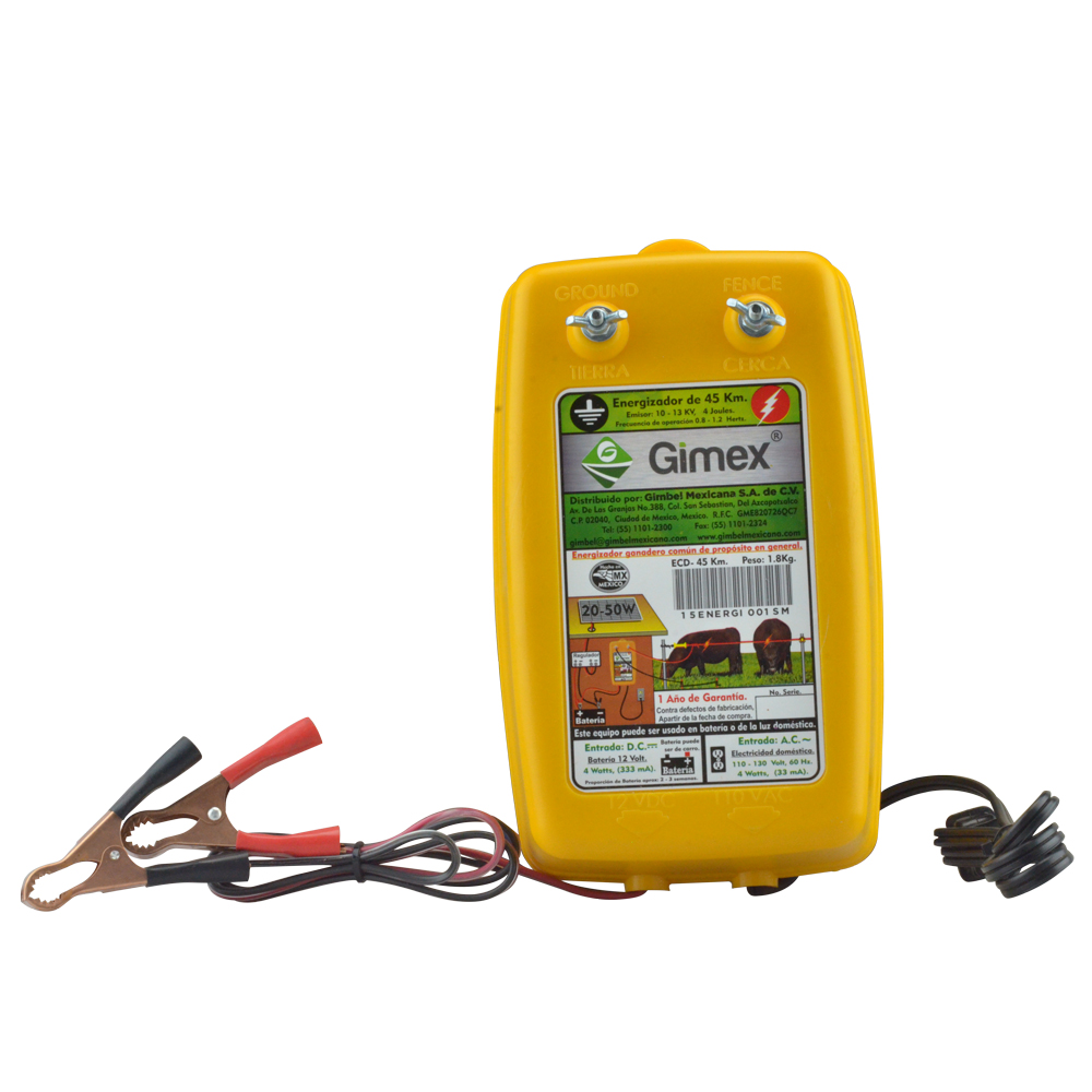 Energizador Dual Elektrochoke para Cerca Eléctrica Gimex 12 Y 110v 45km Entrada Dual Voltaje Energía de Salida Pulsos Energizador Dual para Cerca eléctrica Energía de Salida Pulsos