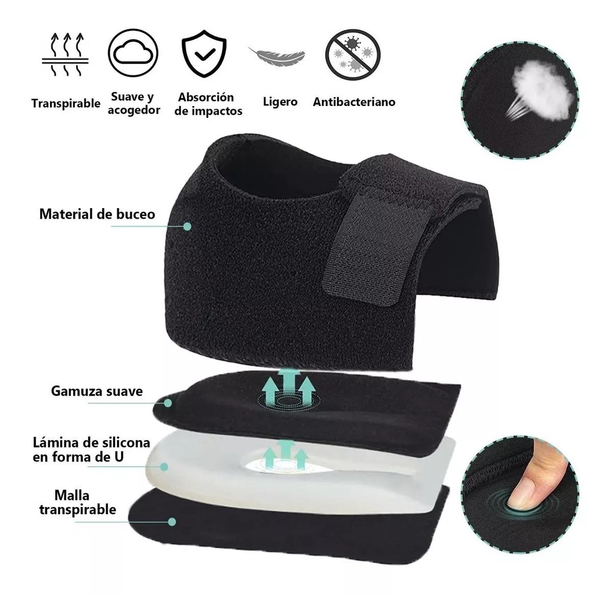 Par Plantilla Ortopedica Fascitis Protector Almohadilla Talón L