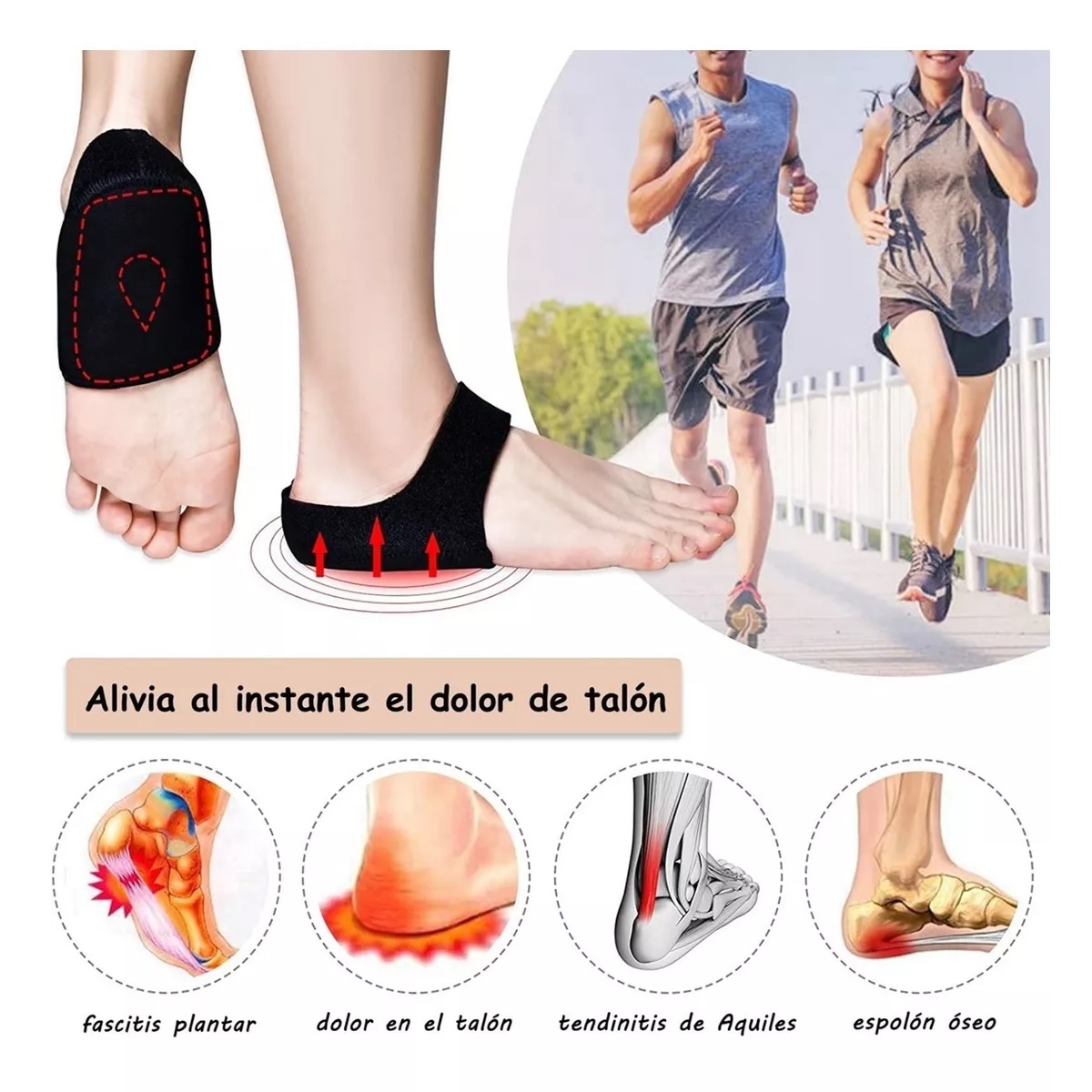 Par Plantilla Ortopedica Fascitis Protector Almohadilla Talón L