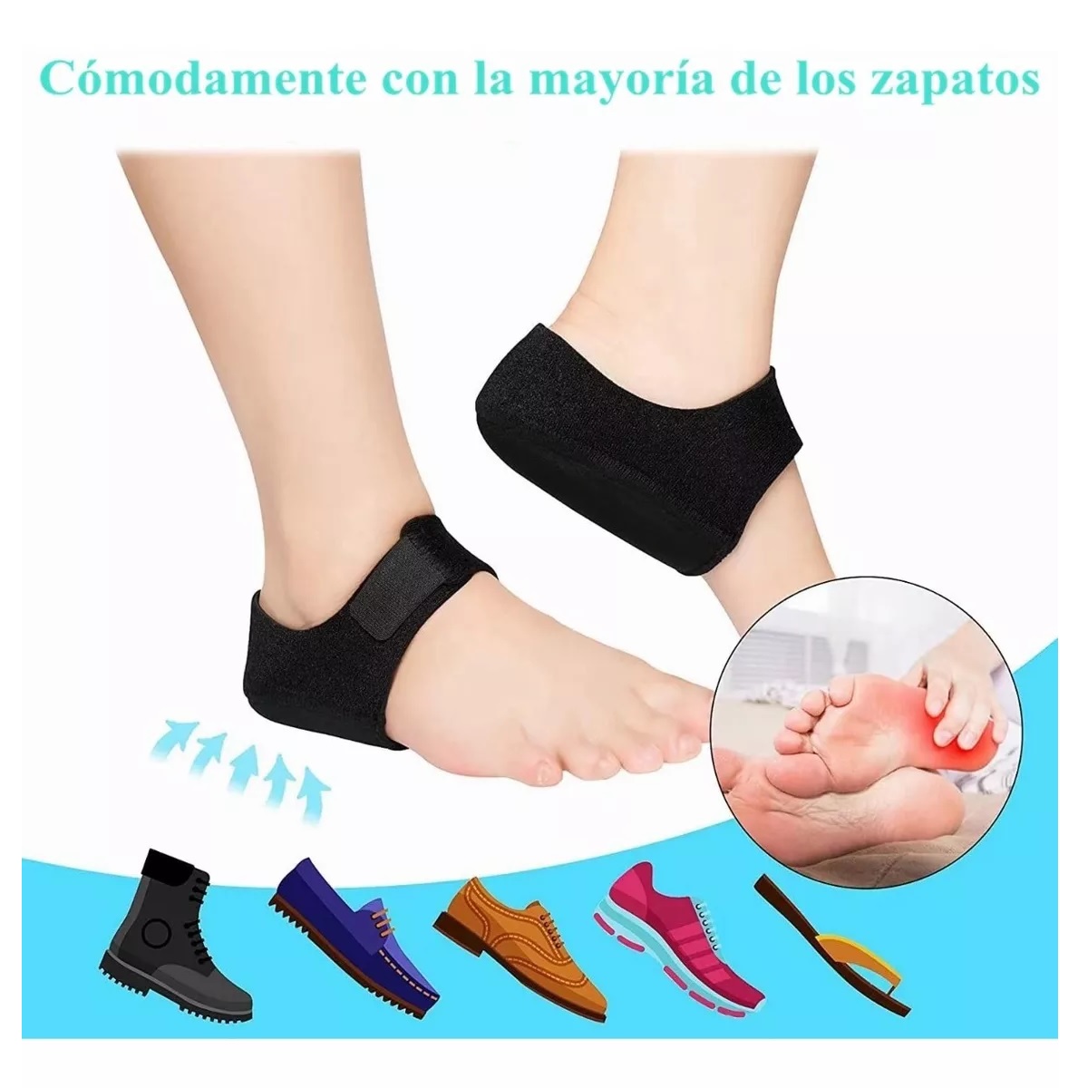 Par Plantilla Ortopedica Fascitis Protector Almohadilla Talón L