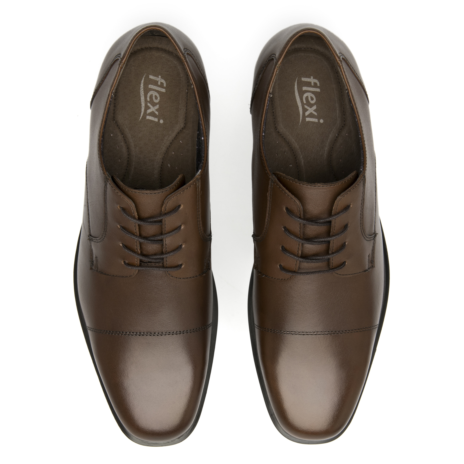 Zapatos Derby Semi Vestir Para Hombre Flexi 407801 Tan Piel