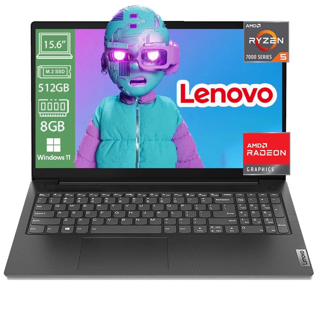 Laptop Lenovo V15 G4 Ryzen 5-7520u Ram 8GB Disco SSD 512GB Pantalla 15.6'' Windows 11 - Negro