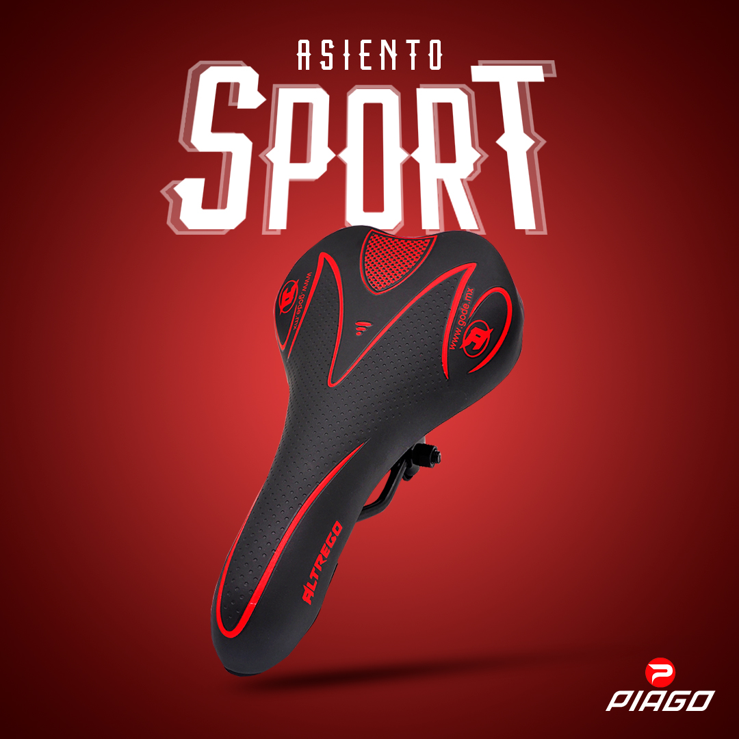 Asiento Bicicleta Ultra Confortable Mtb Sport Línea Roja