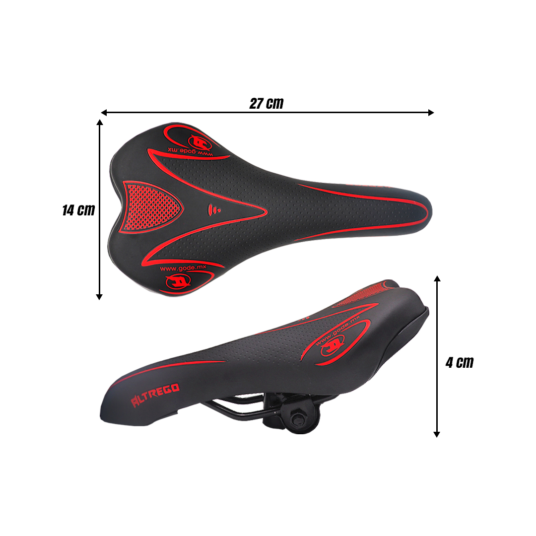 Asiento Bicicleta Ultra Confortable Mtb Sport Línea Roja