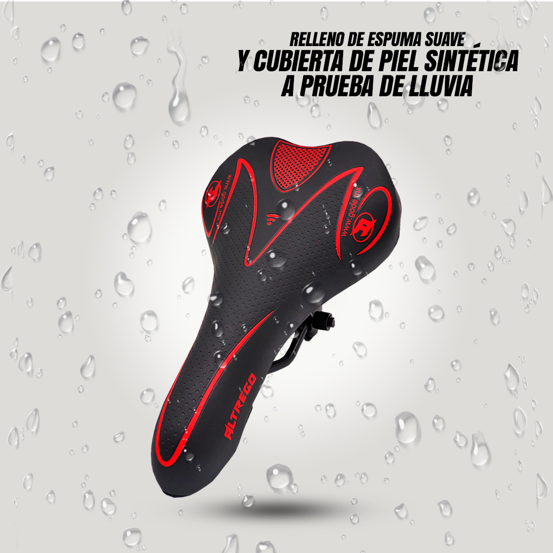 Asiento Bicicleta Ultra Confortable Mtb Sport Línea Roja