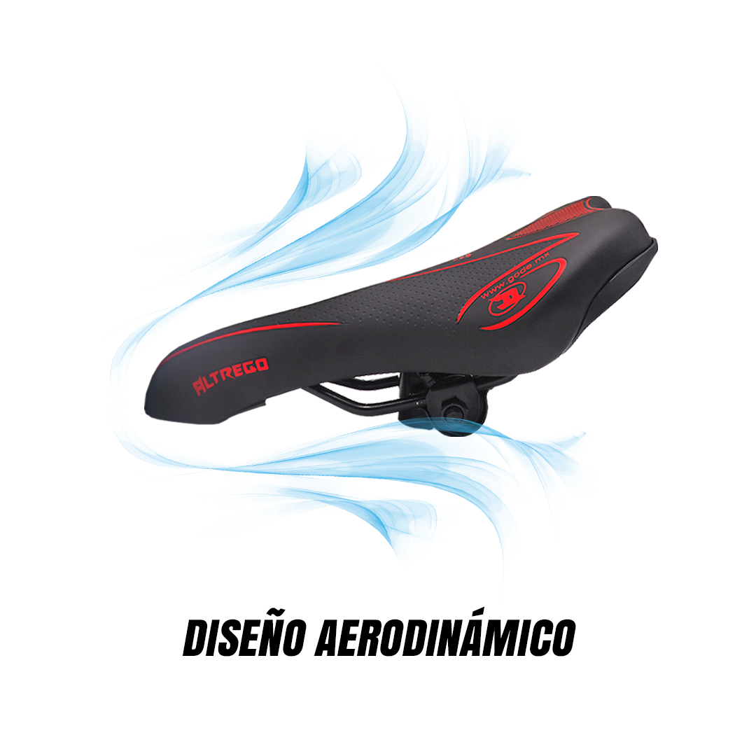 Asiento Bicicleta Ultra Confortable Mtb Sport Línea Roja