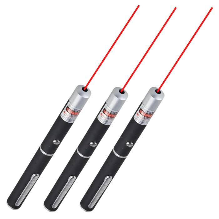 Juguetes Láser para Niños MXRLE-003-4 3 pzas Láser de Luz Roja Alcance 500m 3,0V Potencia de Salida 5MW 2 x AAA No incluidas, LaserRed