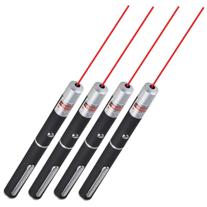 Apuntador de Luz Roja Láser MXRLE-004-2 4 pzas Láser de Luz Roja Alcance 500m 3,0V Potencia de Salida 5MW 2 x AAA No incluidas, LaserRed