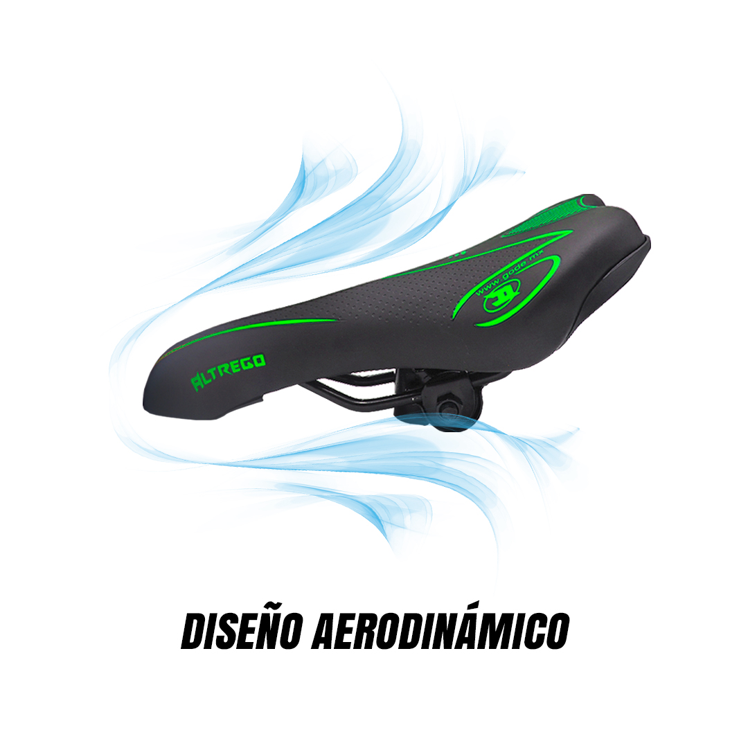 Asiento Bicicleta Ultra Confortable Mtb Sport Línea Verde