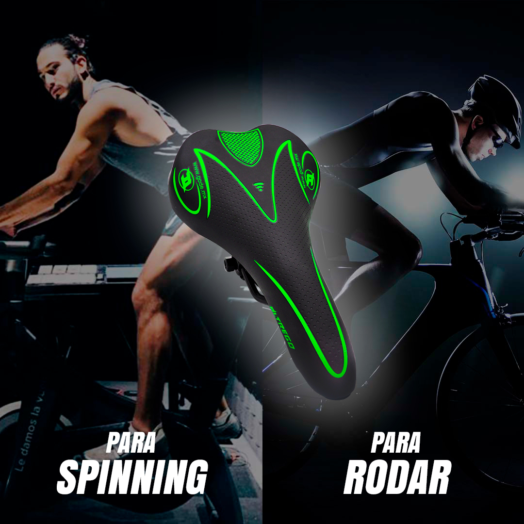 Asiento Bicicleta Ultra Confortable Mtb Sport Línea Verde