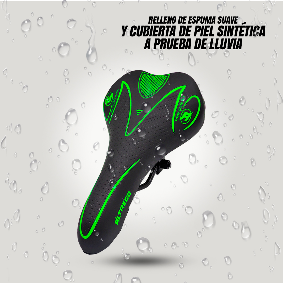 Asiento Bicicleta Ultra Confortable Mtb Sport Línea Verde