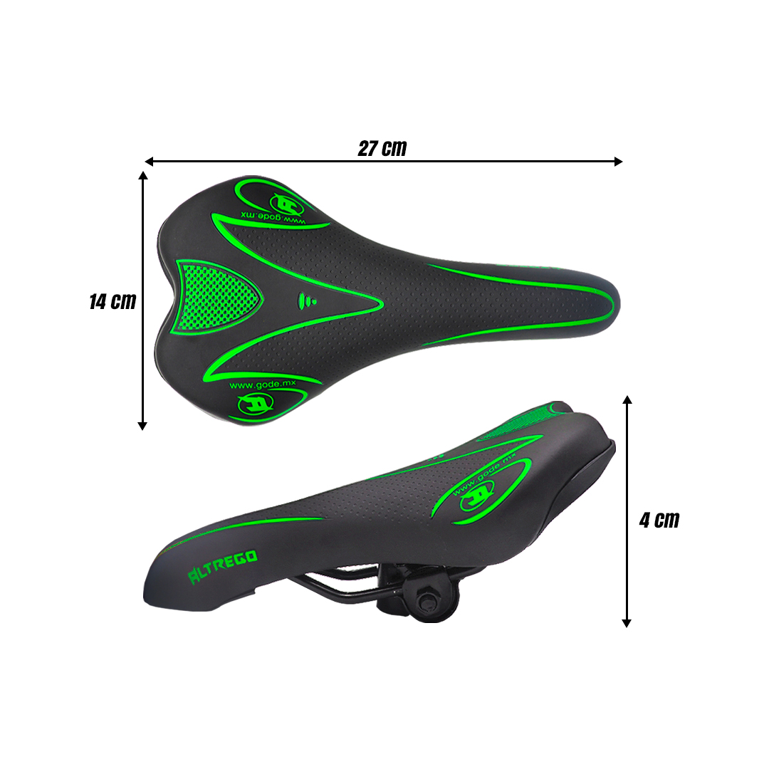 Asiento Bicicleta Ultra Confortable Mtb Sport Línea Verde