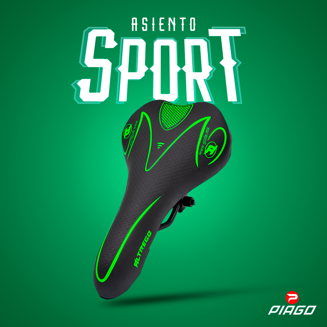 Asiento Bicicleta Ultra Confortable Mtb Sport Línea Verde