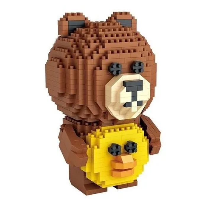 Mini Bloques Osito Color Café Patito Construcción Niños Loz