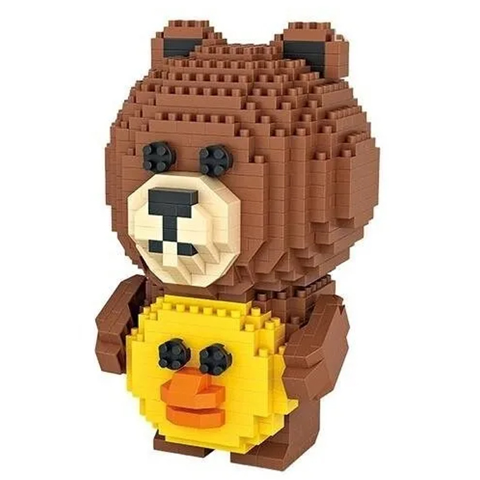 Mini Bloques Osito Color Café Patito Construcción Niños Loz