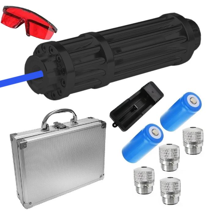 Láser Azul Quemador MXLZK-001-17 Potencia 50000mW Alcance 90000m 3,1-3,8V 2 Pilas 16340 Se venden por separado Este Laser Quema, LazzaDark