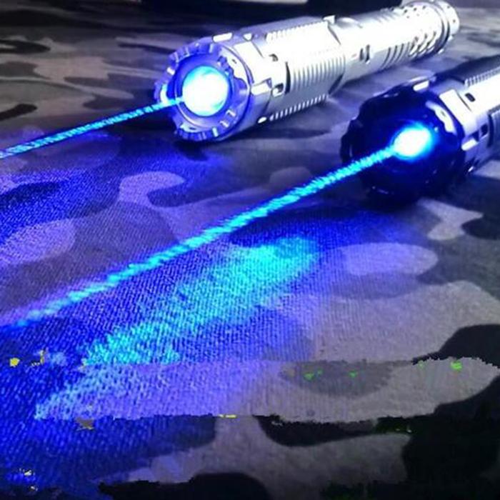 Punteros de mano láser Quemadores MXMAY-001-21 1pz laser haz azul 36x4x4cm 9km Aluminio Plateado Apuntador RayPro