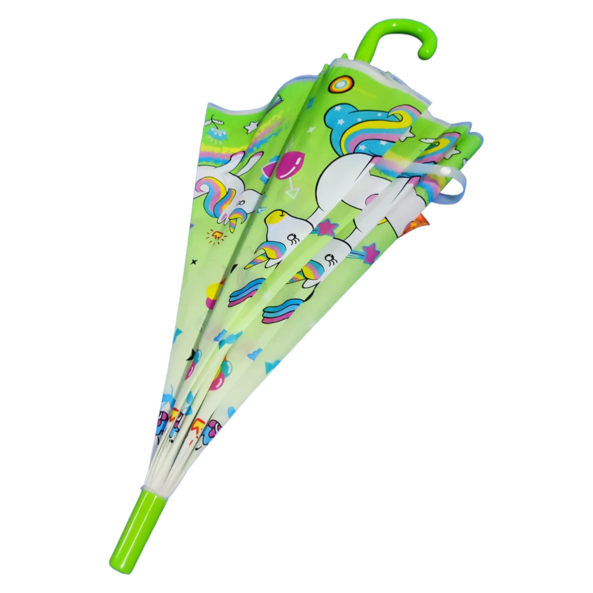 Sombrilla paraguas infantil unicornio niño o niña  verde