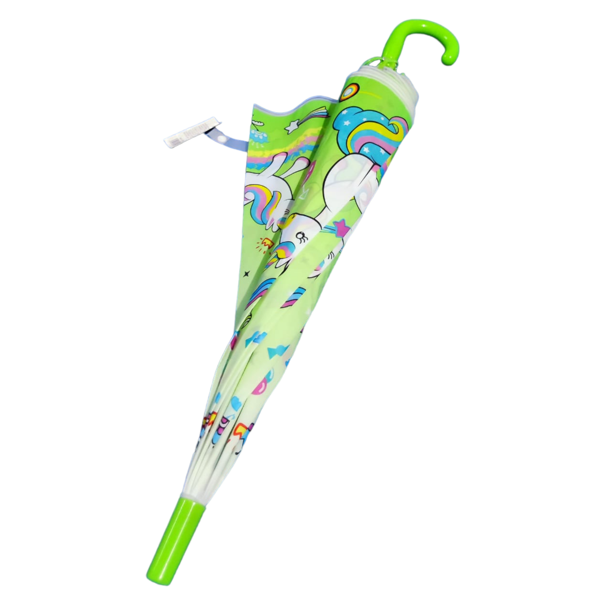 Sombrilla paraguas infantil unicornio niño o niña  verde