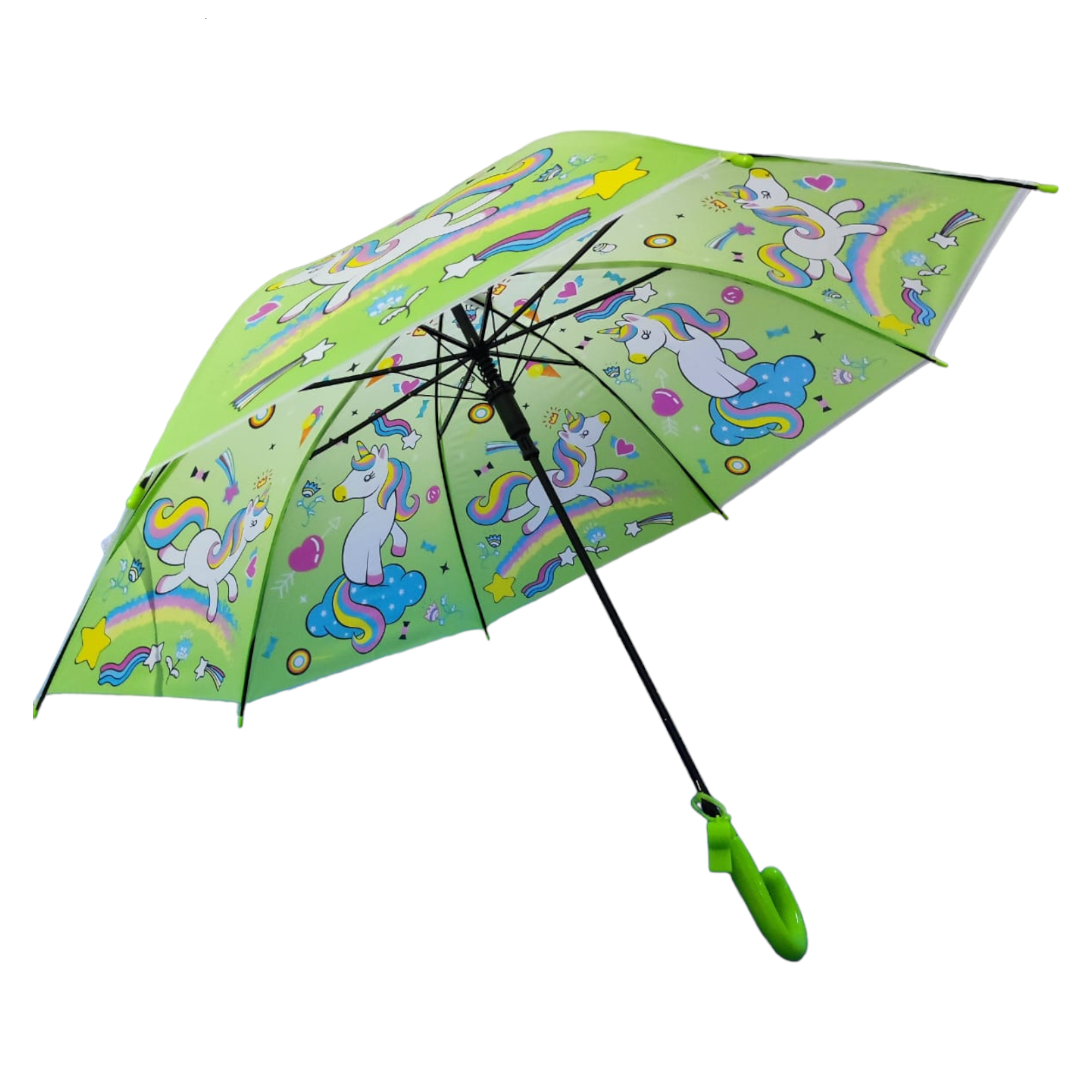 Sombrilla paraguas infantil unicornio niño o niña  verde