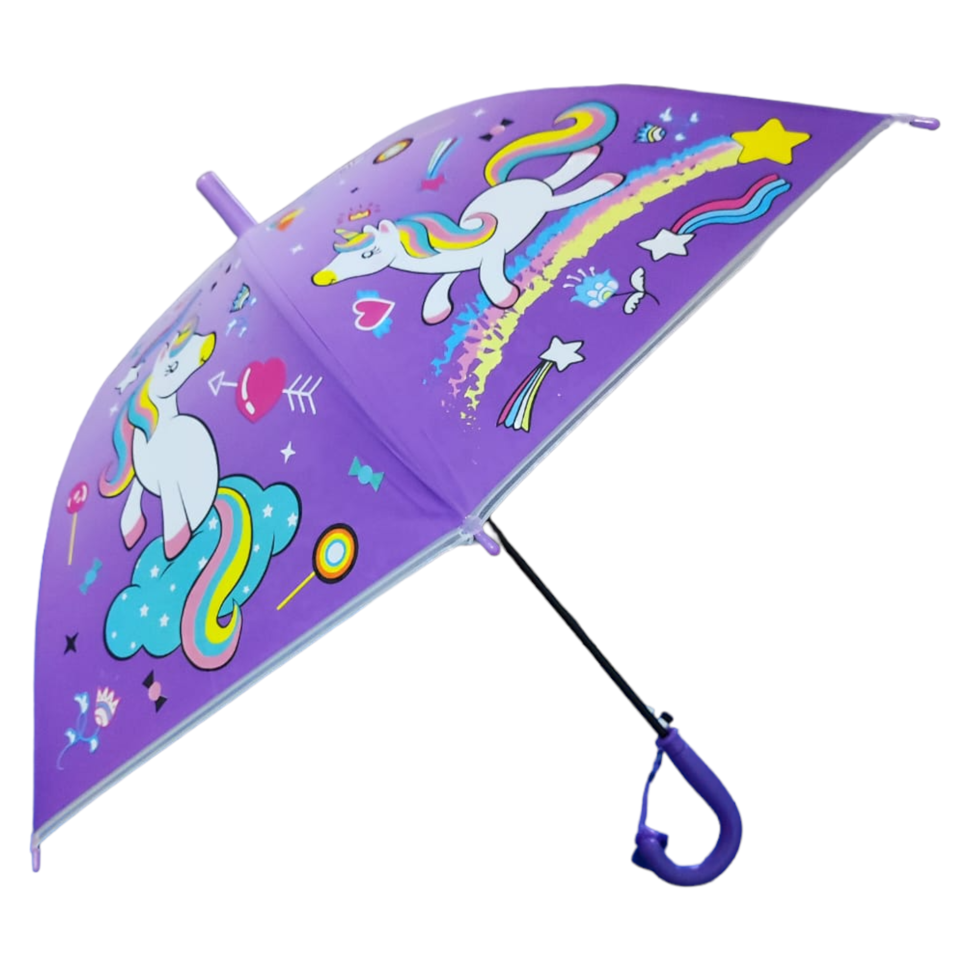 Sombrilla paraguas infantil unicornio niño o niña  morado