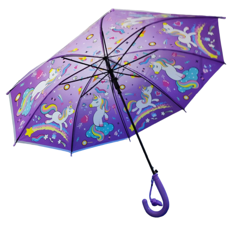 Sombrilla paraguas infantil unicornio niño o niña  morado