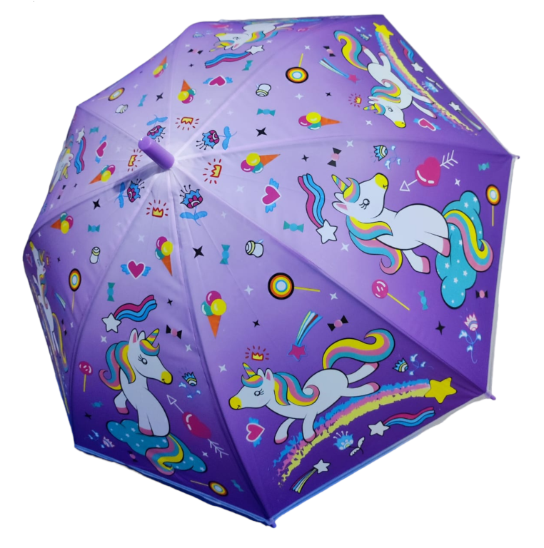 Sombrilla paraguas infantil unicornio niño o niña  morado