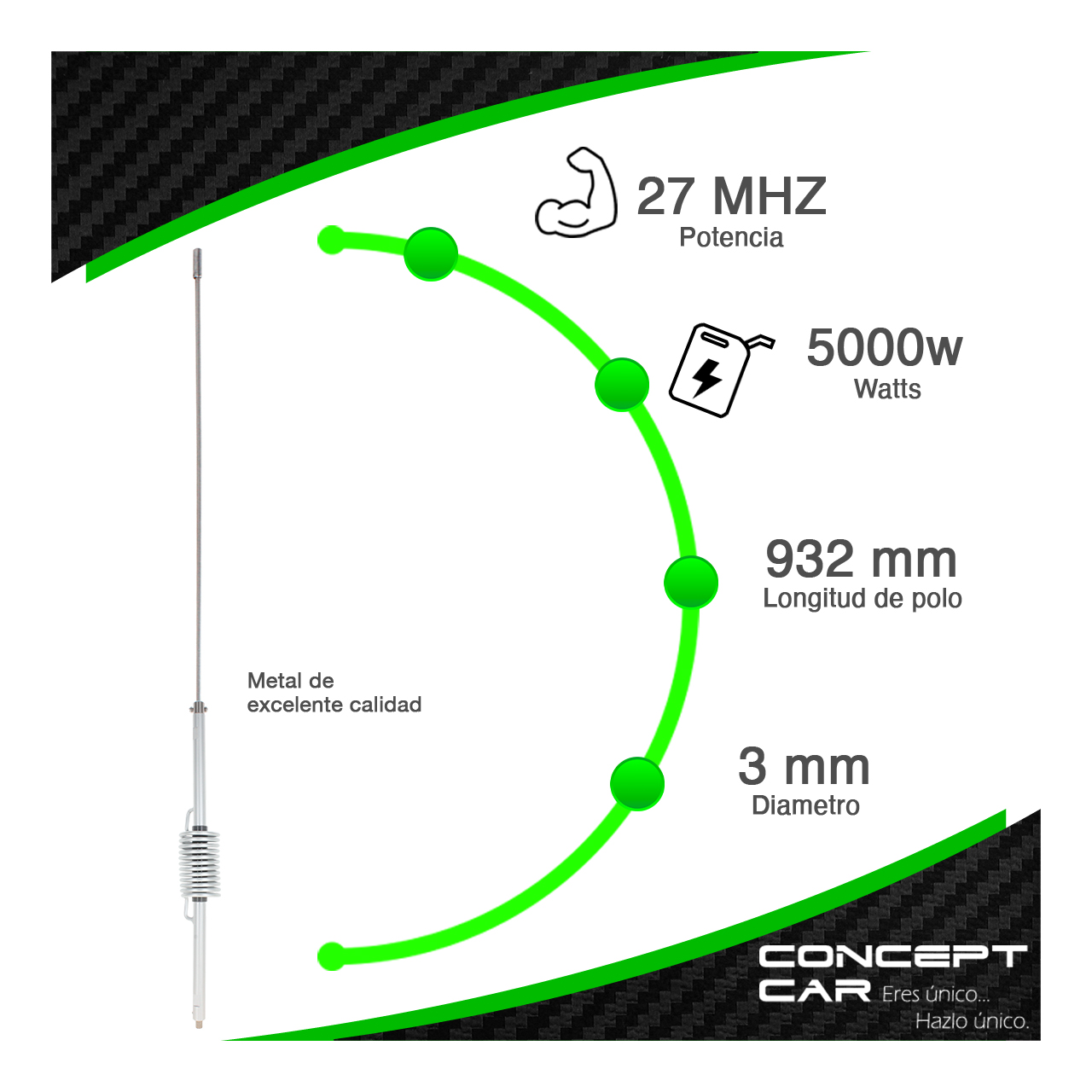 Antena Para Cb Palomar 52 Pulgadas 5000w Camion Trailer