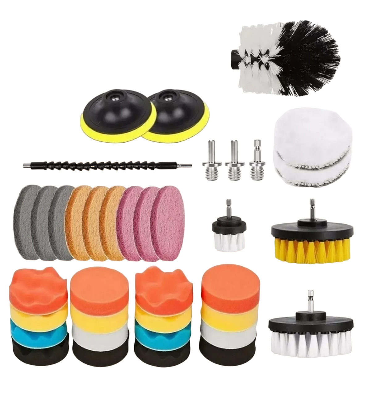 38pcs Esponjas Borlas Juego De Cepillos De Pulir Auto Multicolor