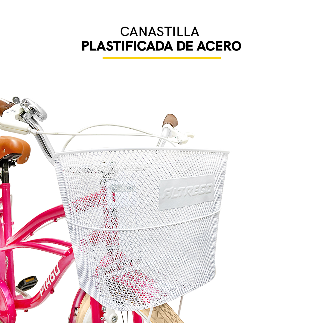 PIAGO Bicicleta R26 Ubrana Cruisier con Canastilla Y Salpicaderas Mujer (Rosa Intenso)