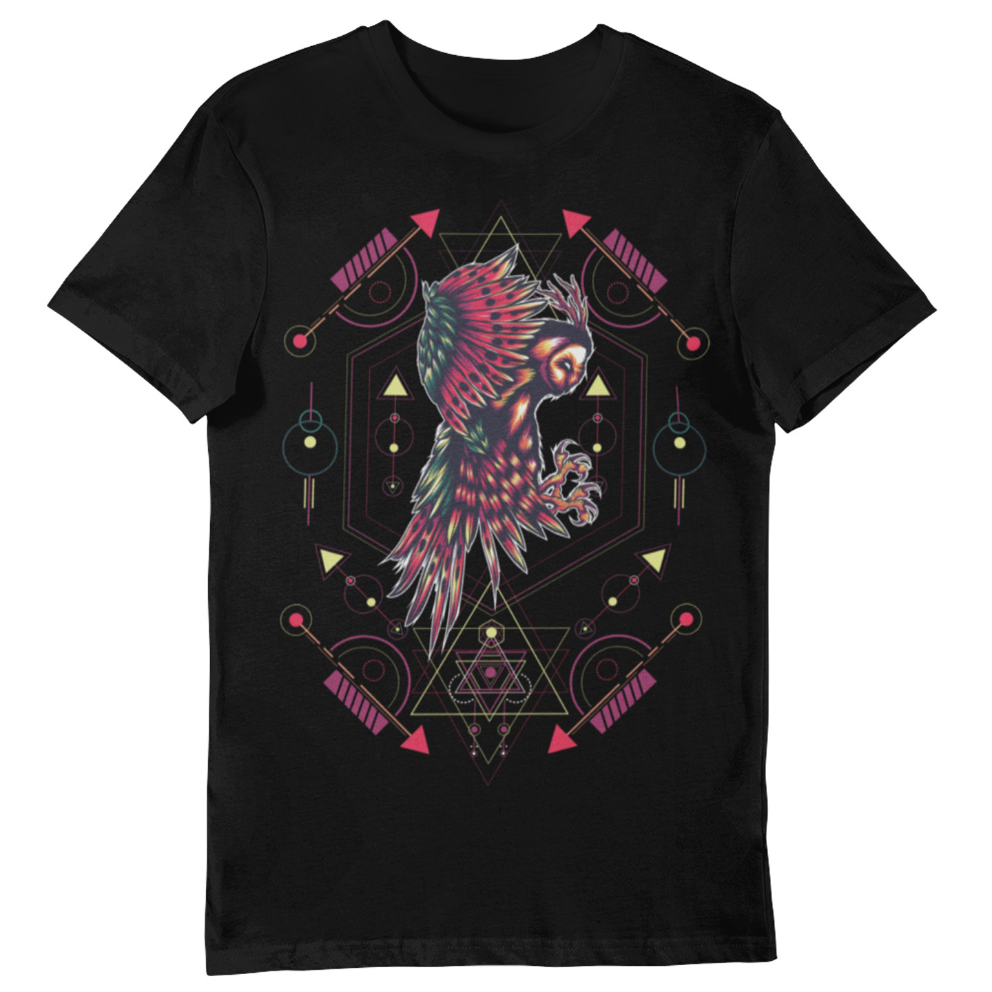 Playera Caballero y Dama Buho con Figuras Geometricas Animales