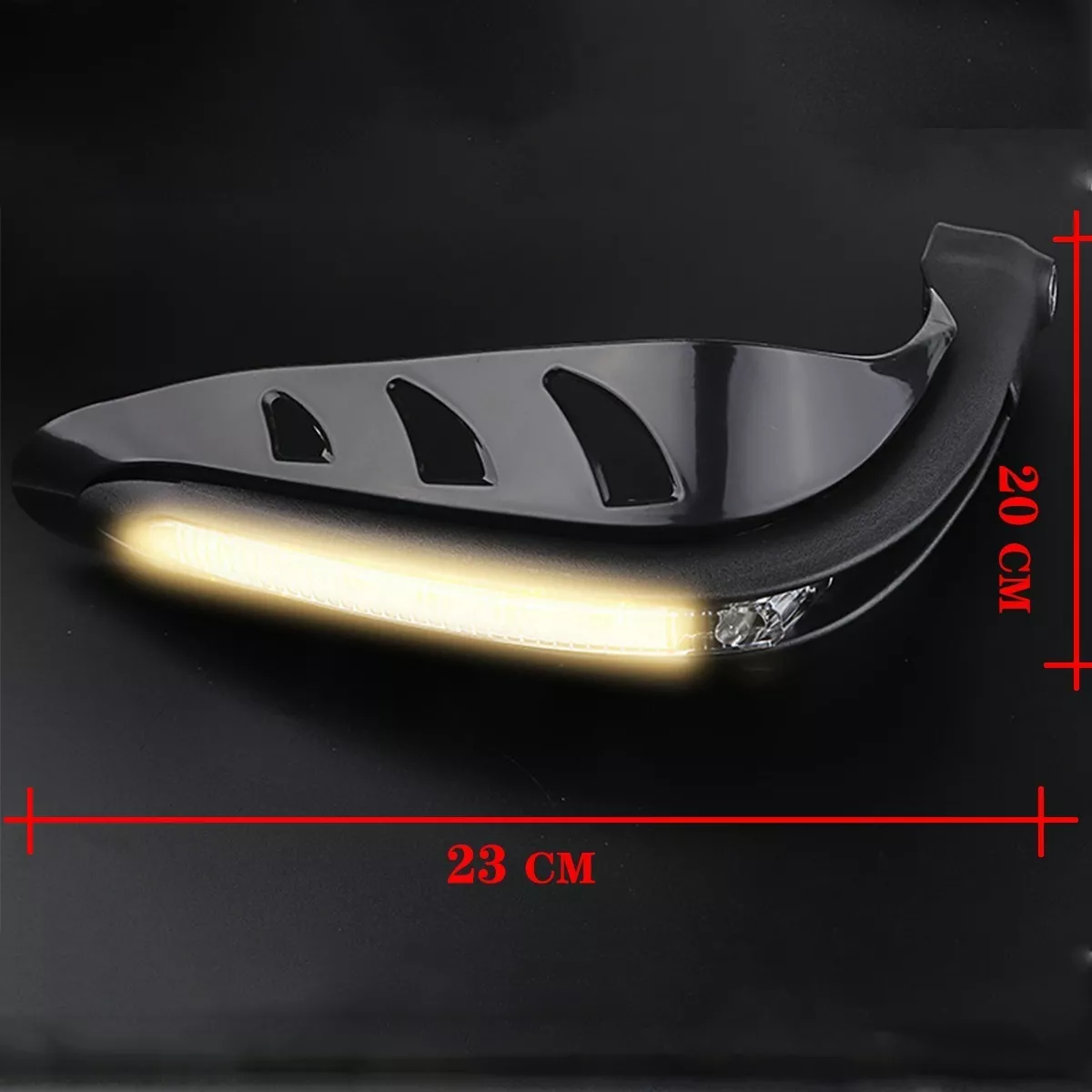 Cubre Puños Moto Universal Luz Led Motocicleta Negro