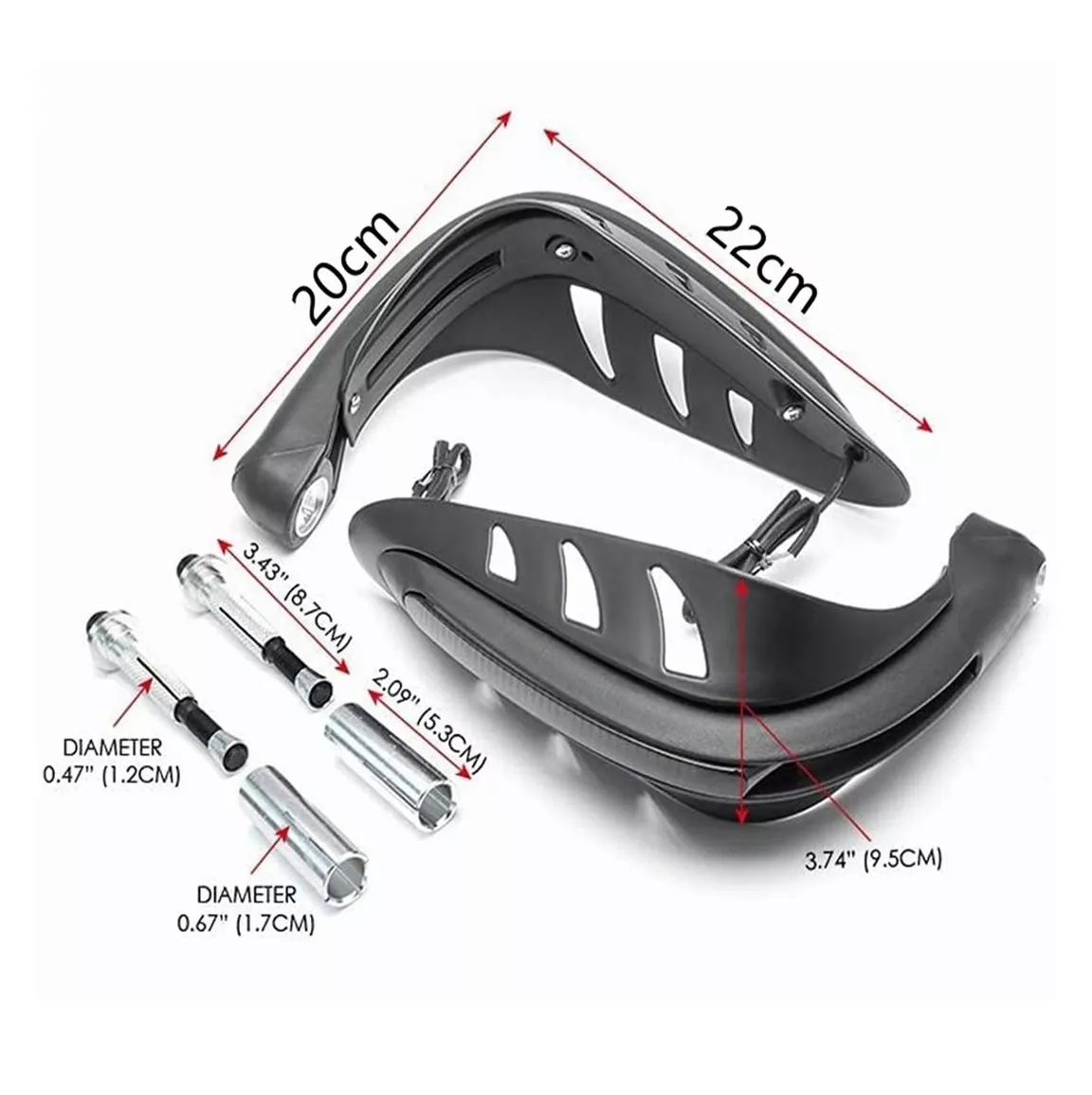 Cubre Puños Moto Universal Luz Led Motocicleta Negro