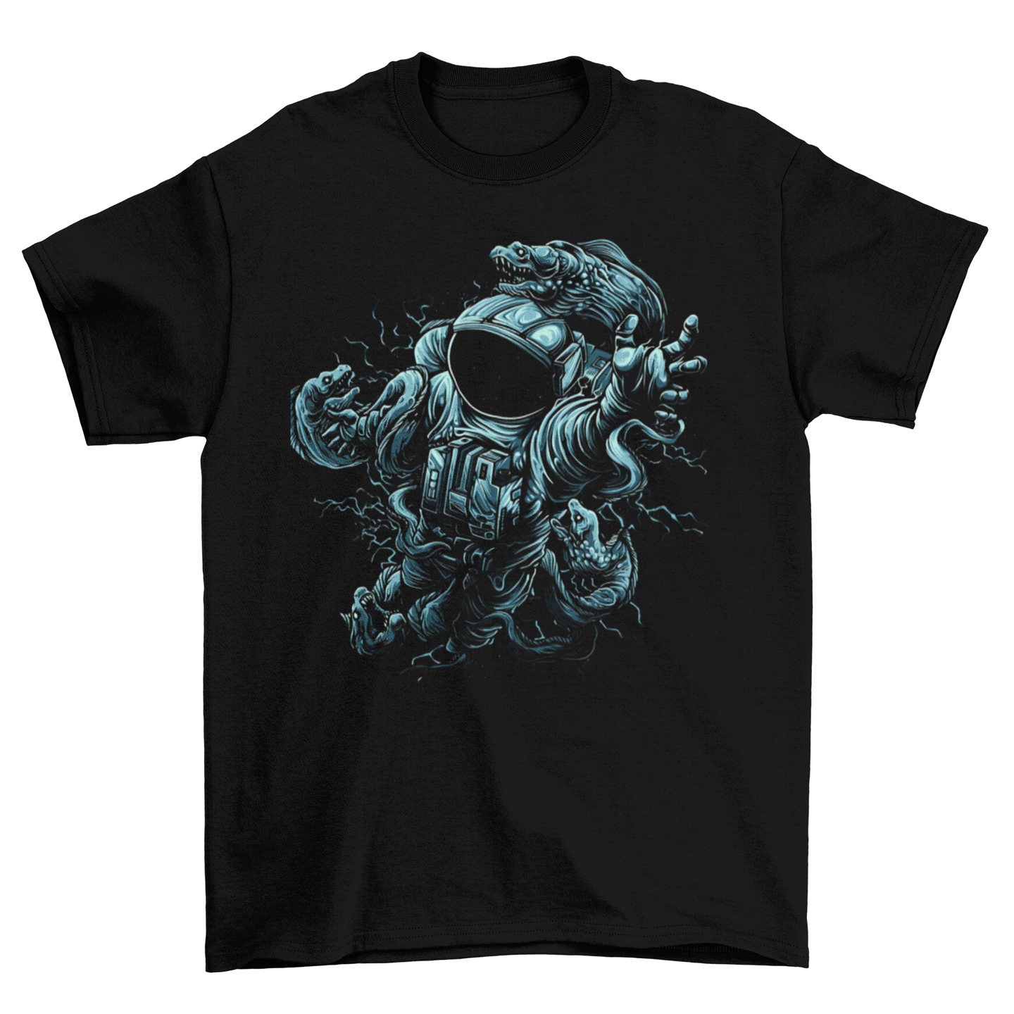 Playera Caballero y Dama Astronauta con Anguilas Eléctricas Animales