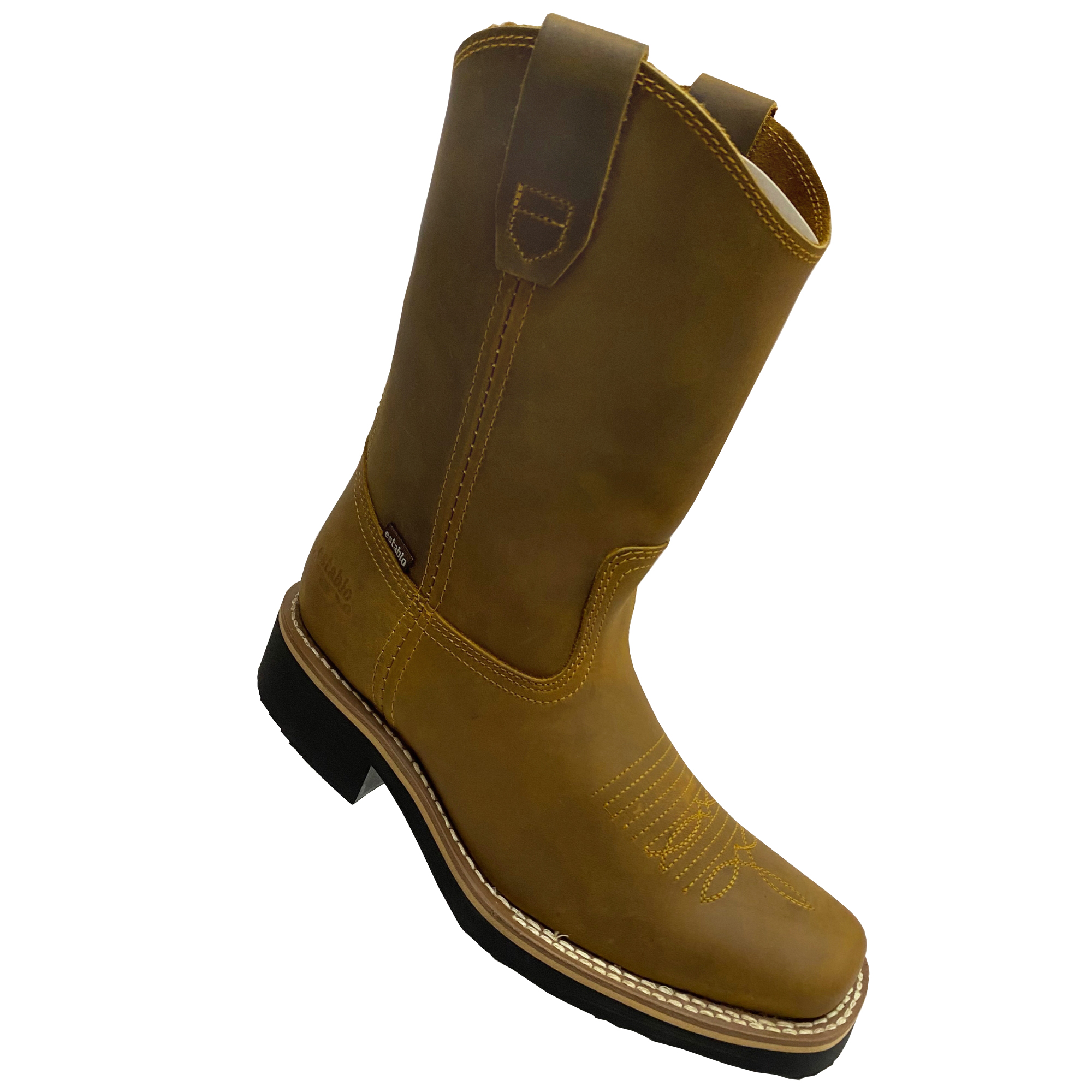 Bota Roper Establo De Piel Res Horma Rodeo Mango Crazy