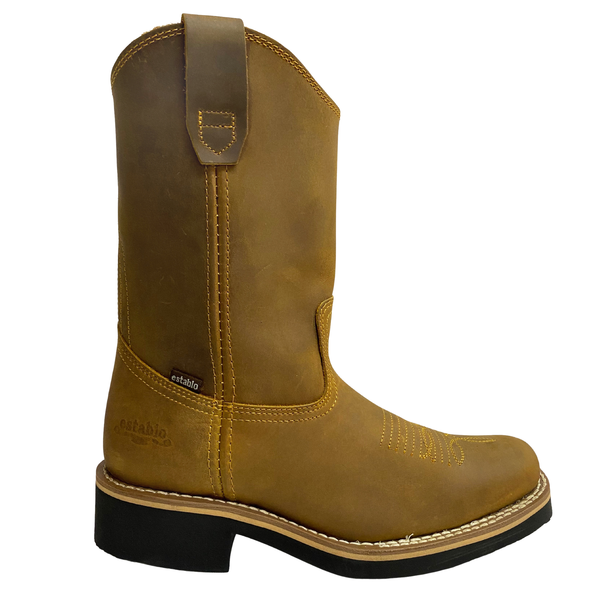 Bota Roper Establo De Piel Res Horma Rodeo Mango Crazy