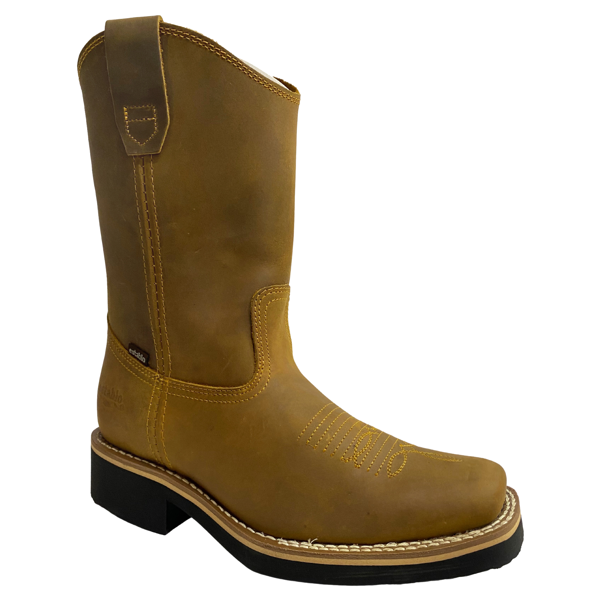 Bota Roper Establo De Piel Res Horma Rodeo Mango Crazy