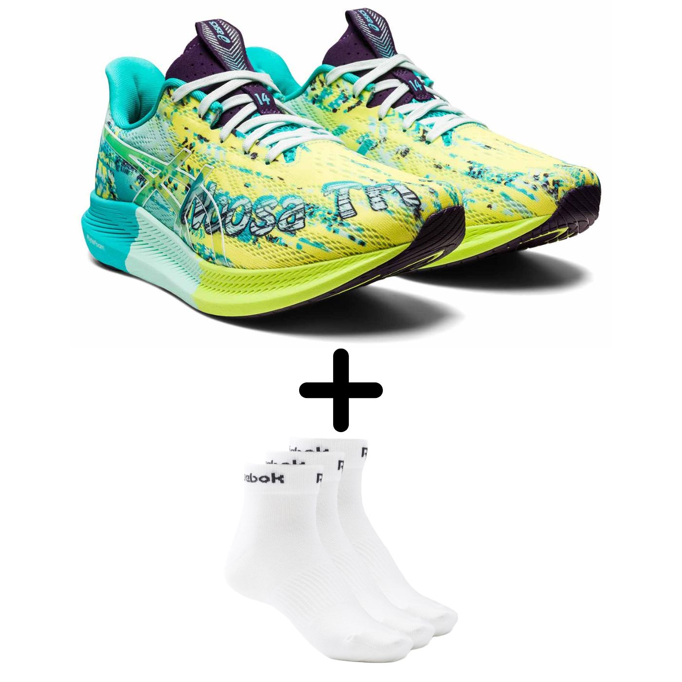 TENIS ASICS MUJER NOOSA TRI 14 STANDARD 1012B208 + CALCETAS DE REGALO.