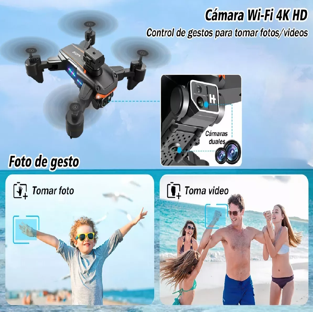 Mini Dron Con Cámara Hd 4 Baterías Y Caja De Presentación