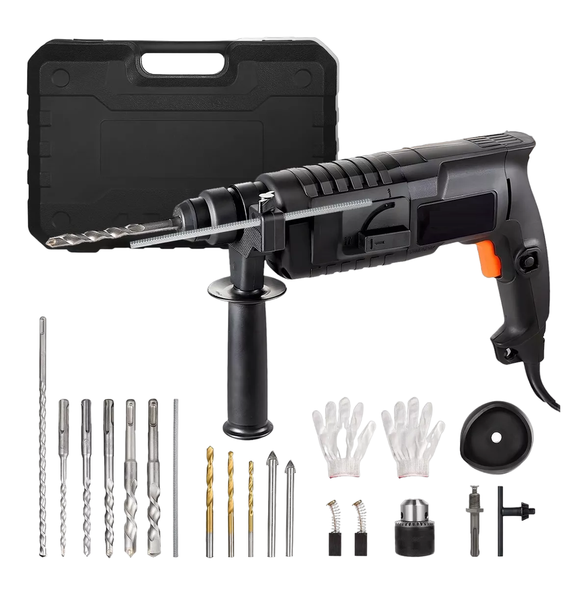 Rotomartillo Taladro Perforador Cincelador Sds 800w  Negro