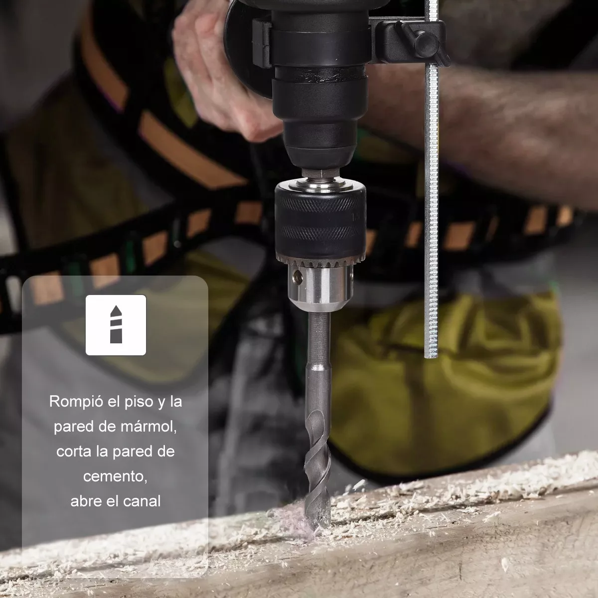 Rotomartillo Taladro Perforador Cincelador Sds 800w  Negro