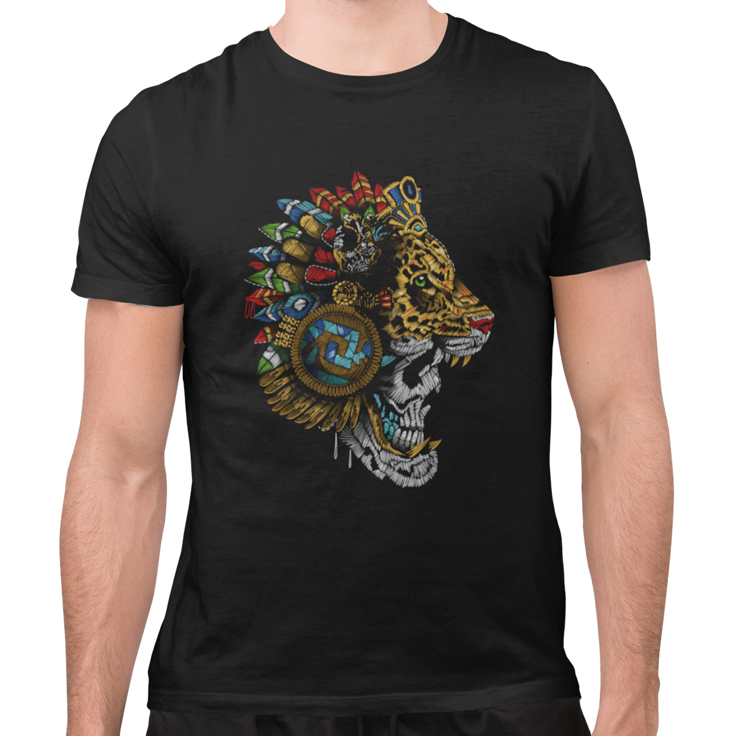 Playera Caballero y Dama Jaguar Azteca Animales Cultura