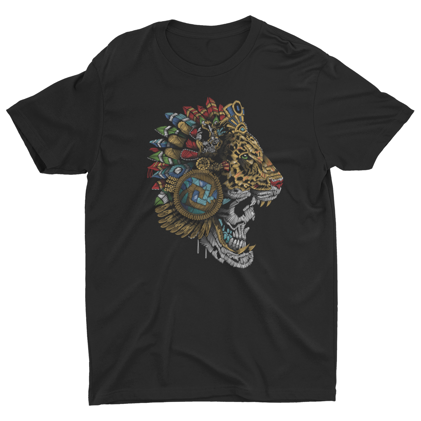 Playera Caballero y Dama Jaguar Azteca Animales Cultura